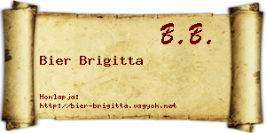 Bier Brigitta névjegykártya